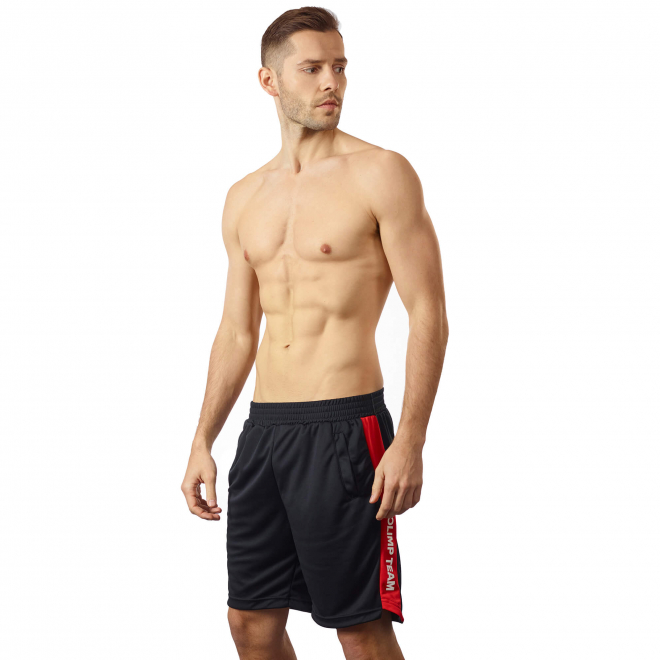 Olimp-Mens-Shorts Workout-Black-Red